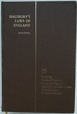 Halsbury's Laws of England Vol 35 Partnership - Petroleum Production 4th Ed 1981