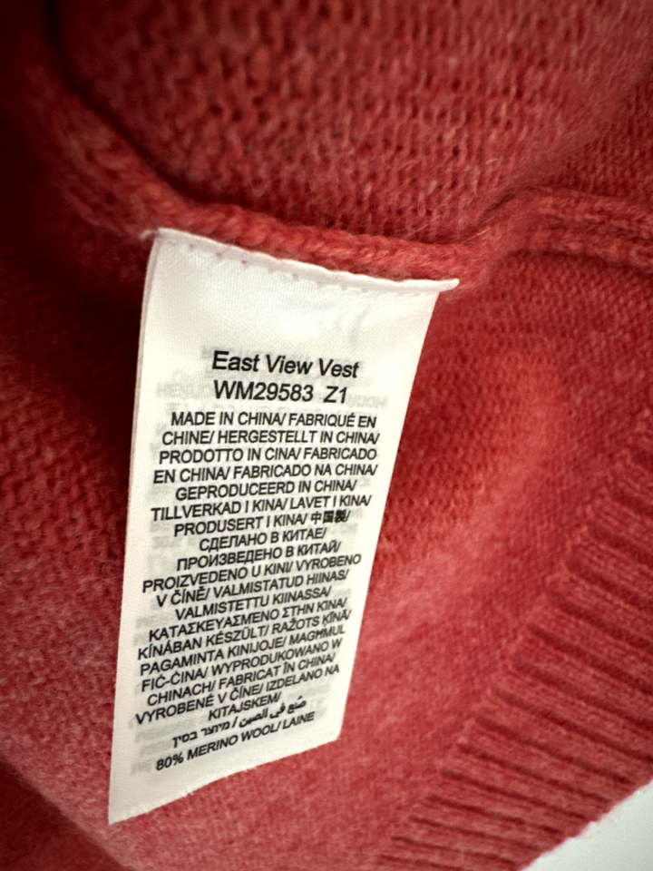 Seasalt Sweater Vest Size 2628 Coral Sleeveless Wool East View Jumper