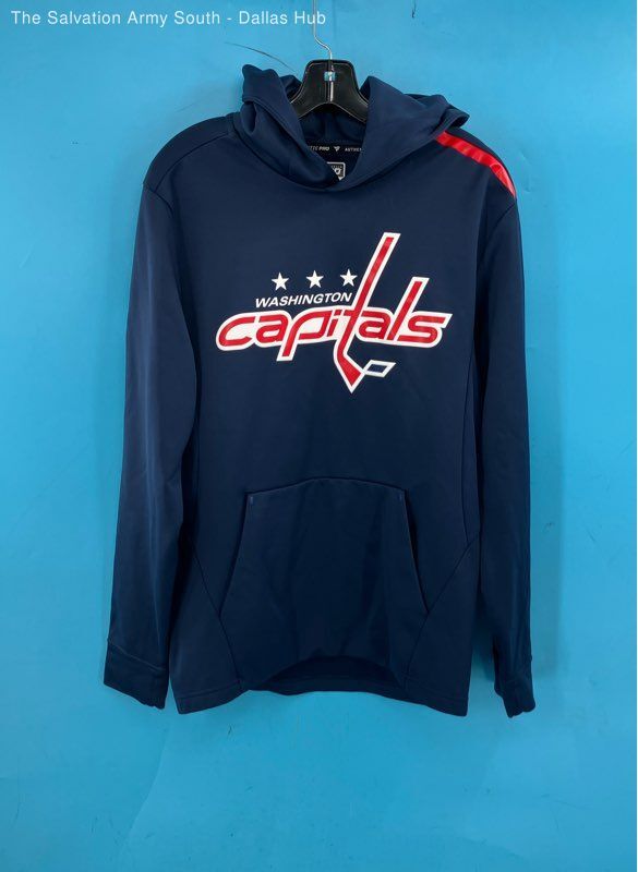 Fanatics NHL Authentic Pro Men's Washington Capitals Blue & Red Hoodie Size-M