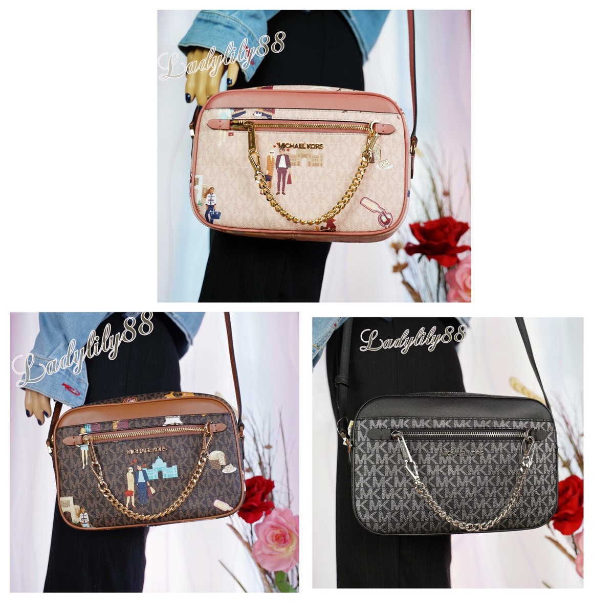 【Michael Kors】新作☆JET SET ITEM LG EW CROSSBODY☆ NWT Michael Kors Jet Set Item Girls LG EW Zip Chain