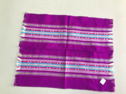 6 PIECE SET MEXICAN XLARGE NAPKINS , TABLE PLACE MAT , 25" X 18" , PURPLE 2 - Picture 2 of 2