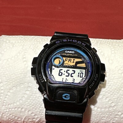 Vintage G-Shock G-Lide Purple Turquoise GLC 6900 EUC RARE! Watch Moon New Batery