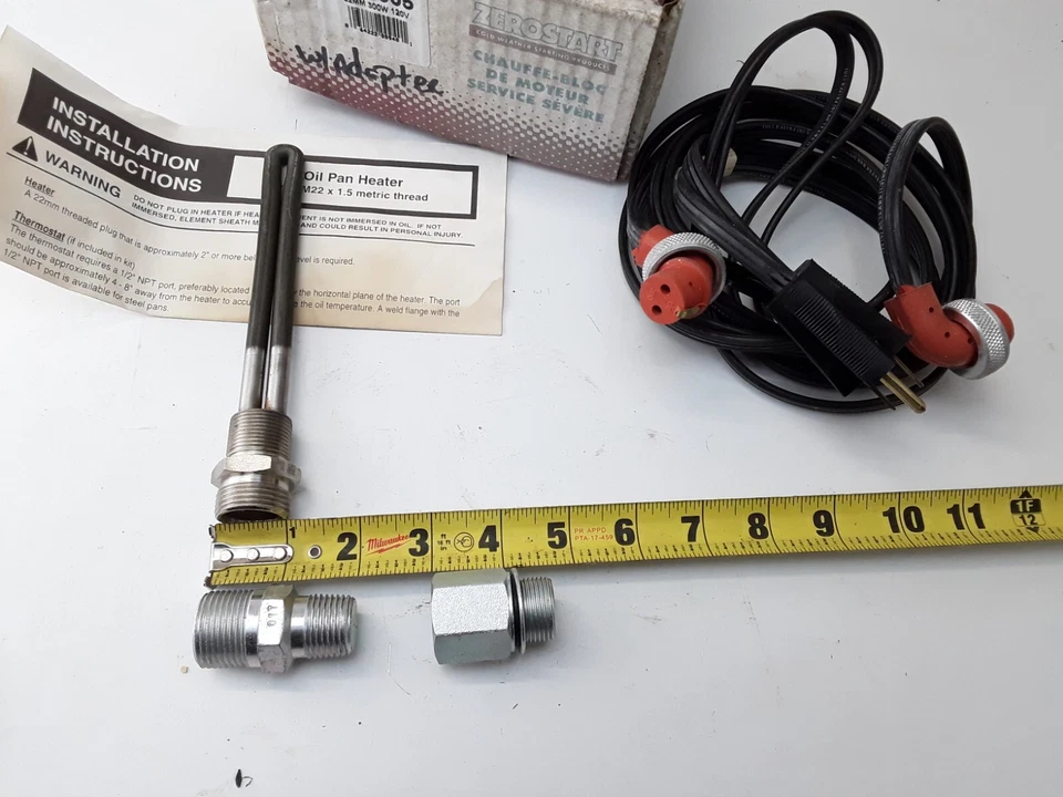 ZeroStart 860-2905 Engine Heater Oil Pan 300W 120V 22mm x 1.5 Thread Steel - Image 3 of 4