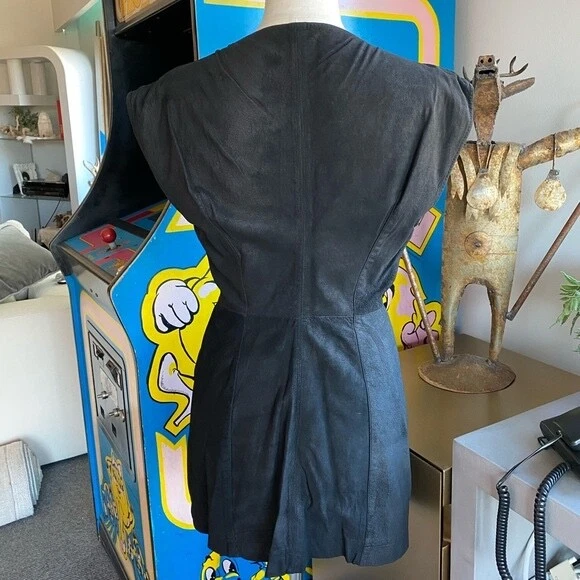 Abito Rick Owens blister pelle biker zip canotta avant toi ann demeulmeester