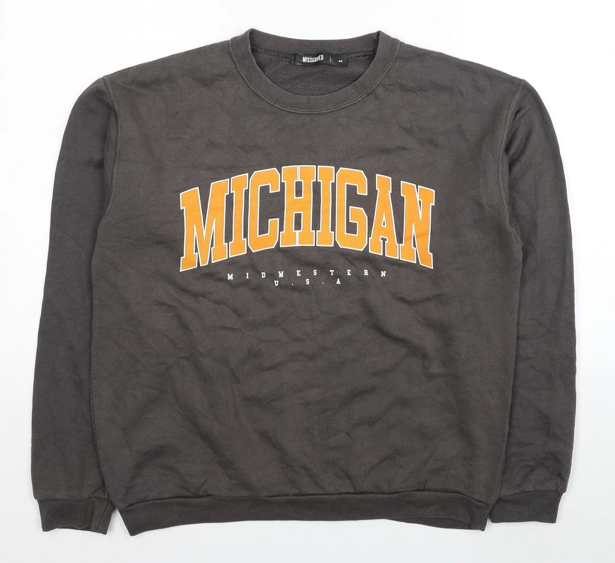 Missguided Womens Brown Cotton Pullover Sweatshirt Size S Pullover