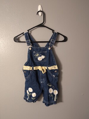 Young Hearts Jean Bib Overall Shorts So Cute Butterfly Polka Dots