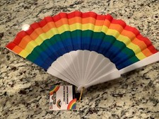 Pride Love Is Love Folding Hand Fan Rainbow NWT          