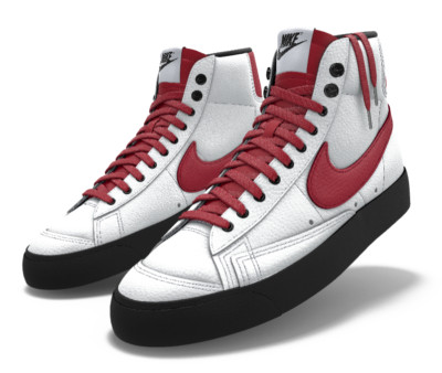 $195 NIB NEW Mens NIKE Blazer Mid 77 Custom White Premium Leather Sneakers Shoes