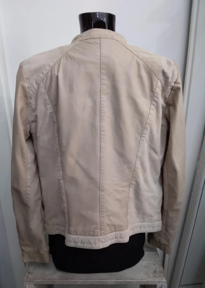 Minimum Jacke aus Echtem Leder Gebraucht Frau Gr. 40 Beige XYL062L - Bild 4 von 4