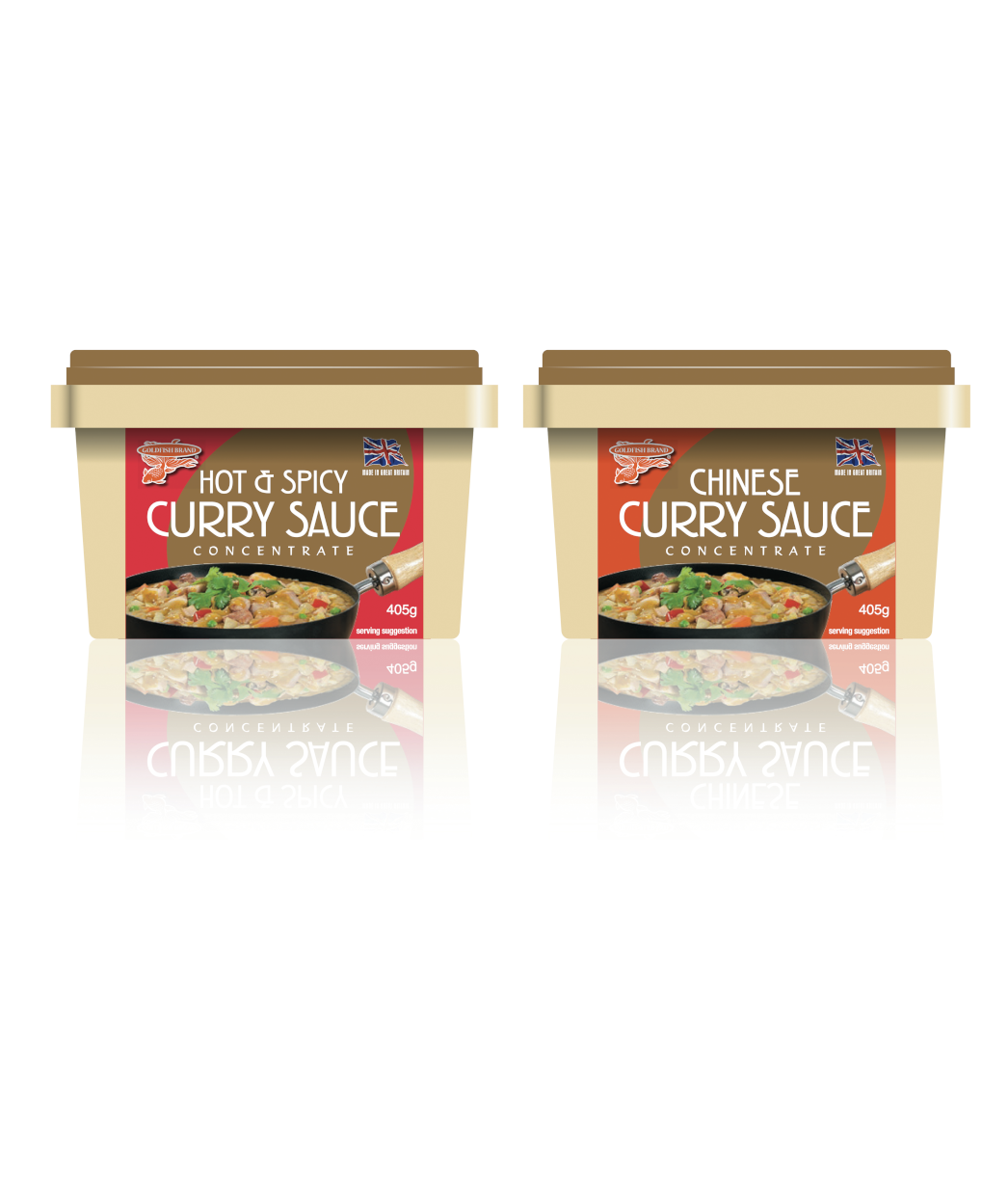 2x Goldfish Japanese, Madras & Chinese Style Curry Sauce Paste 405g