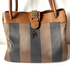 Vintage Roccobarocco Shoulder Bag Brown And Black Stripes