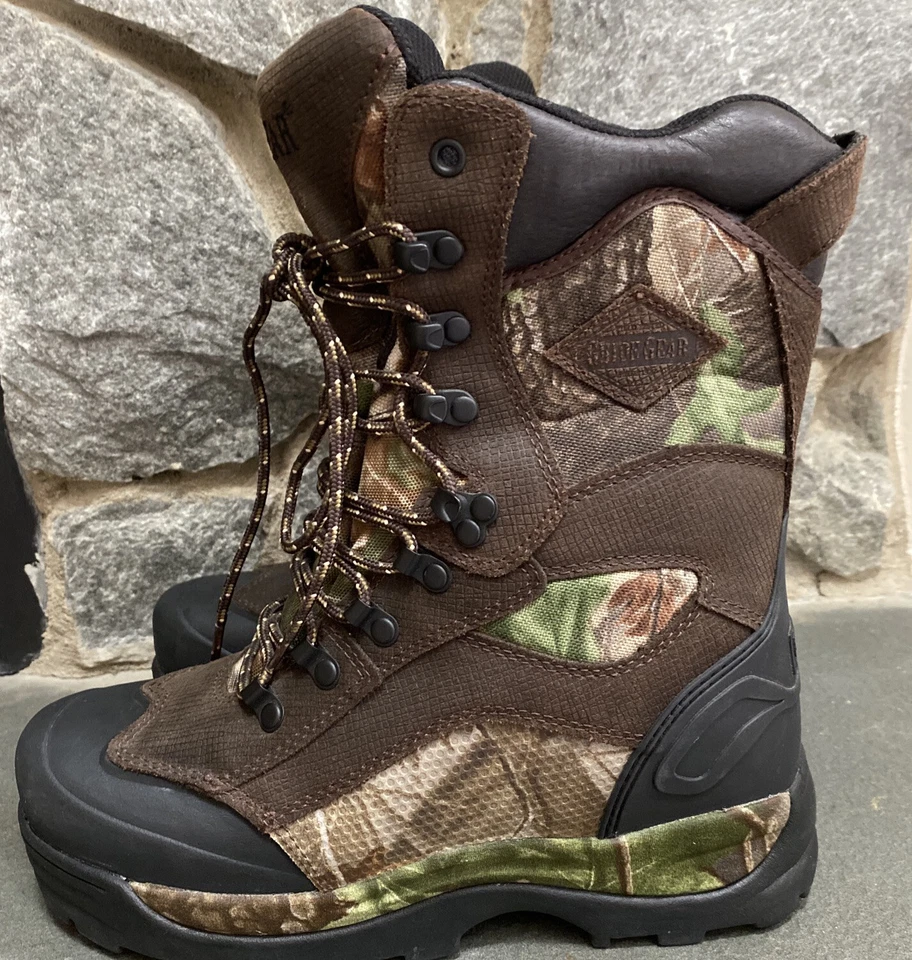 Guide Gear MENS Brown Camo Leather Lace Up Thinsulate Ultra Hunting Boots 7.5 - Image 3 of 4