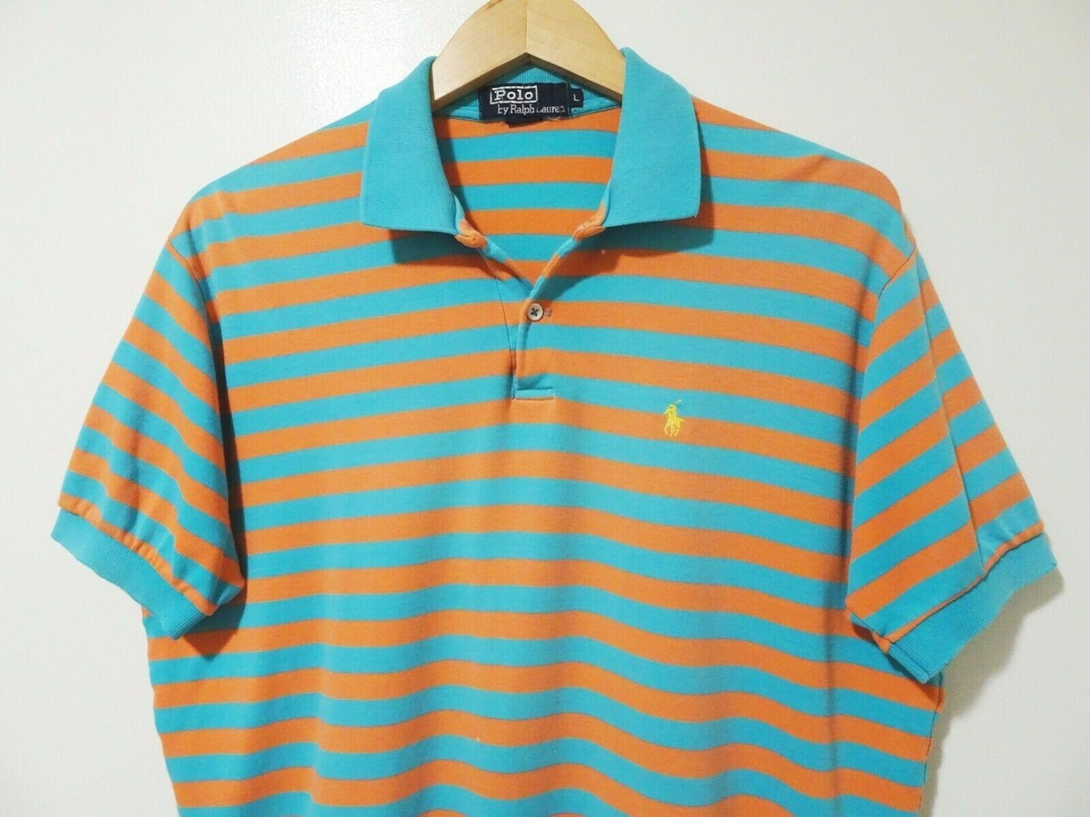 M/L Vtg 90s Y2K Polo Ralph Lauren Striped Distressed Skate Punk