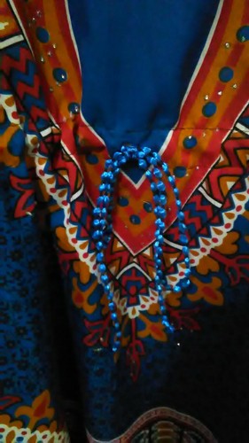 Vestido caftán estampado de bloques étnico festival encubrimiento de playa India TALLA ÚNICA se adapta a la mayoría - Imagen 5 de 5