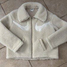 Nike Womens Sportswear Swoosh Sherpa Oversized Jacket Size XS GUC