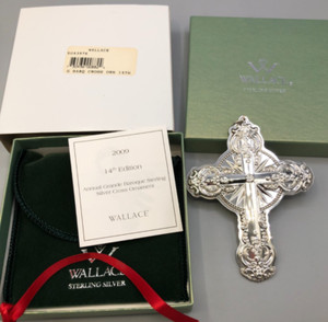 Wallace 2009 Sterling Silver 14th Ed. Grande Baroque Cross Ornament, with Box