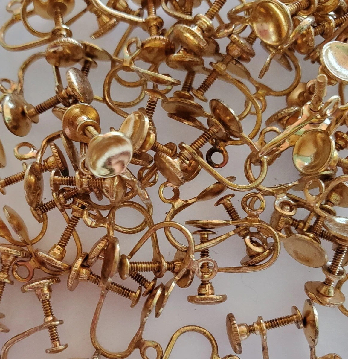 50 piece VTG Gold Tone Earring Findings Screw Back slight cup for Jewelry  Making