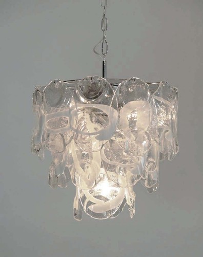 Vintage Italian Murano chandelier lamp in Vistosi style 23 glasses - Foto 9 di 12