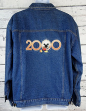 Vintage 2000 Mickey Mouse Disney Denim Jean Jacket Size Large Blue Disney Store