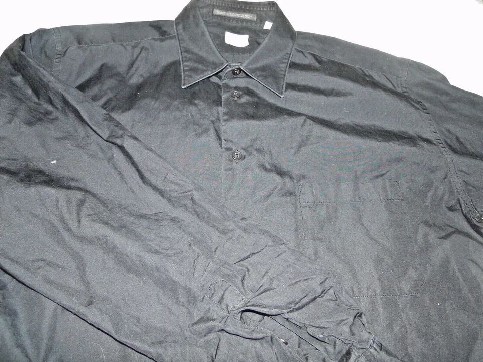 YOHJI YAMAMOTO SHIRTS VINTAGE BLACK COTTON US 46" JA 3 - Image 2 of 4