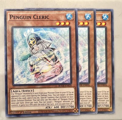 Yugioh! 3x Penguin Cleric BODE-EN026 Common 1st Ed NM