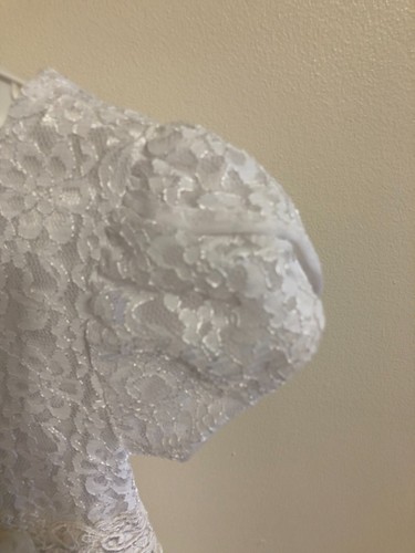 Vintage Brooke Lindsey Flower Girls White Lace & satin Dress size 7 - Picture 4 of 8