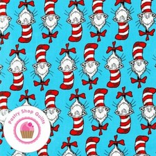 THE CAT IN THE HAT 10795 203 Blue KAUFMAN Quilt Fabric DR SEUSS