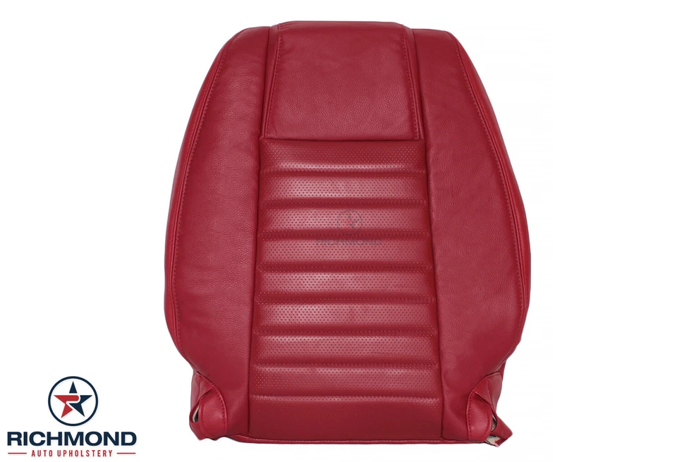 2005 - 2009 福特野马 V8 GT - 司机侧完整皮革座椅套红色 — 第 3/4 张图片