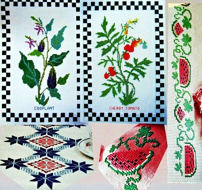 Eggplant Cherry Tomato Plants Watermelon Blue Star Designs CROSS STITCH PATTERNS