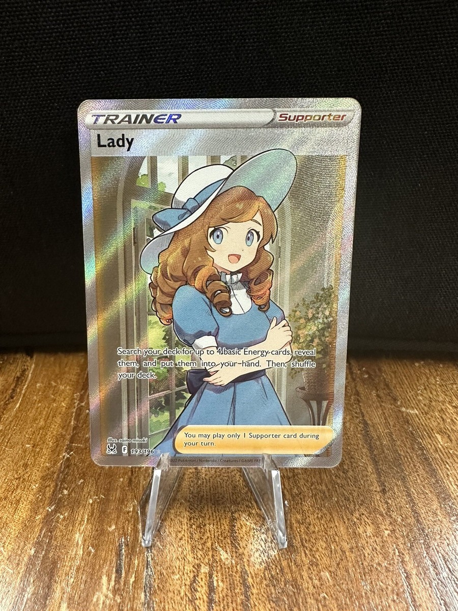 Lady 193/196 Pokemon Card SWSH Lost Origin Full Art Trainer Holo