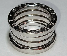 Solid 18k white gold bvlgari 11.5mm wide b.zero1 ring 9.71 grams - sz 4