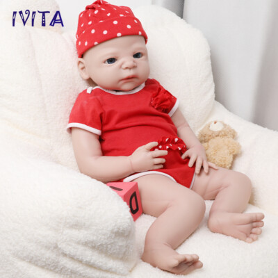 IVITA 21''Vollsilikon Reborn Babypuppe großes Mädchen Neugeborene Geschenke