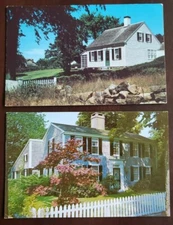 Typical Cape Cod Saltbox House Cottage Massachusetts Vintage Postcard lot of 2