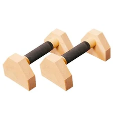 Push Up Bars Stands, 1 Pair Wooden Parallettes Gravity Fitness, Mini Handle P...
