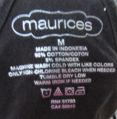 sizu Womens Maurices Tank Top Size M Black Pull Over Straps Built In