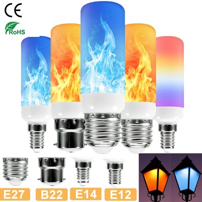 E14 E27 B22 LED Licht Fackel Feuer Lampe Flammen Effekt Glühbirne Flacker Birne