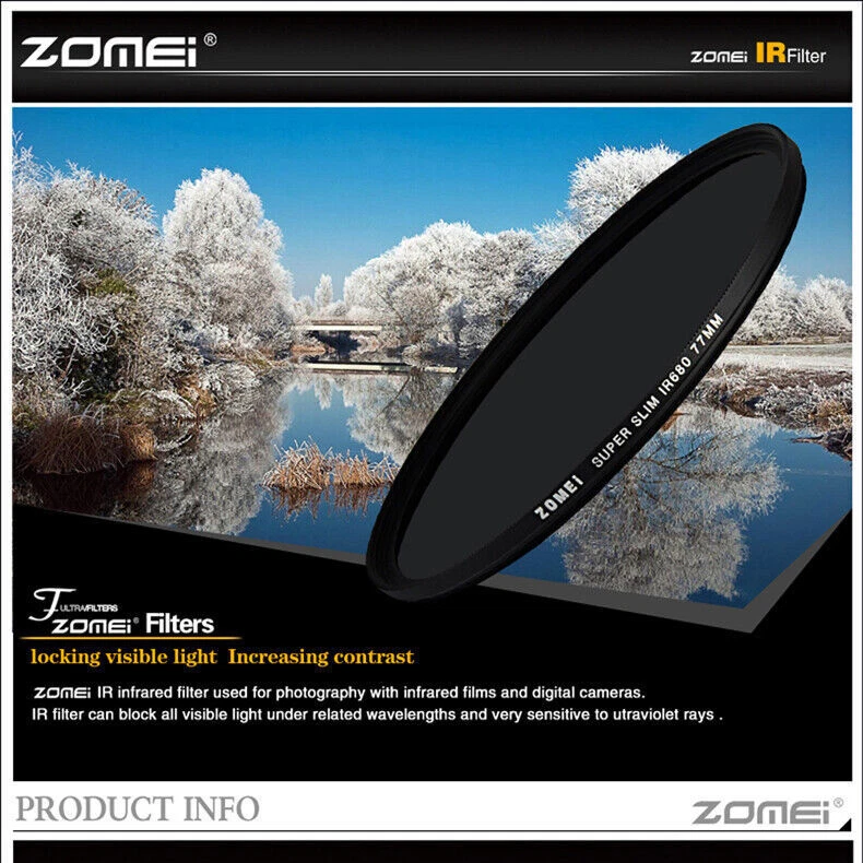 ZOMEI 49mm IR Filter 680-950nm X-Ray Infrared Filter For Canon Camera Nikon  - Image 2 of 4