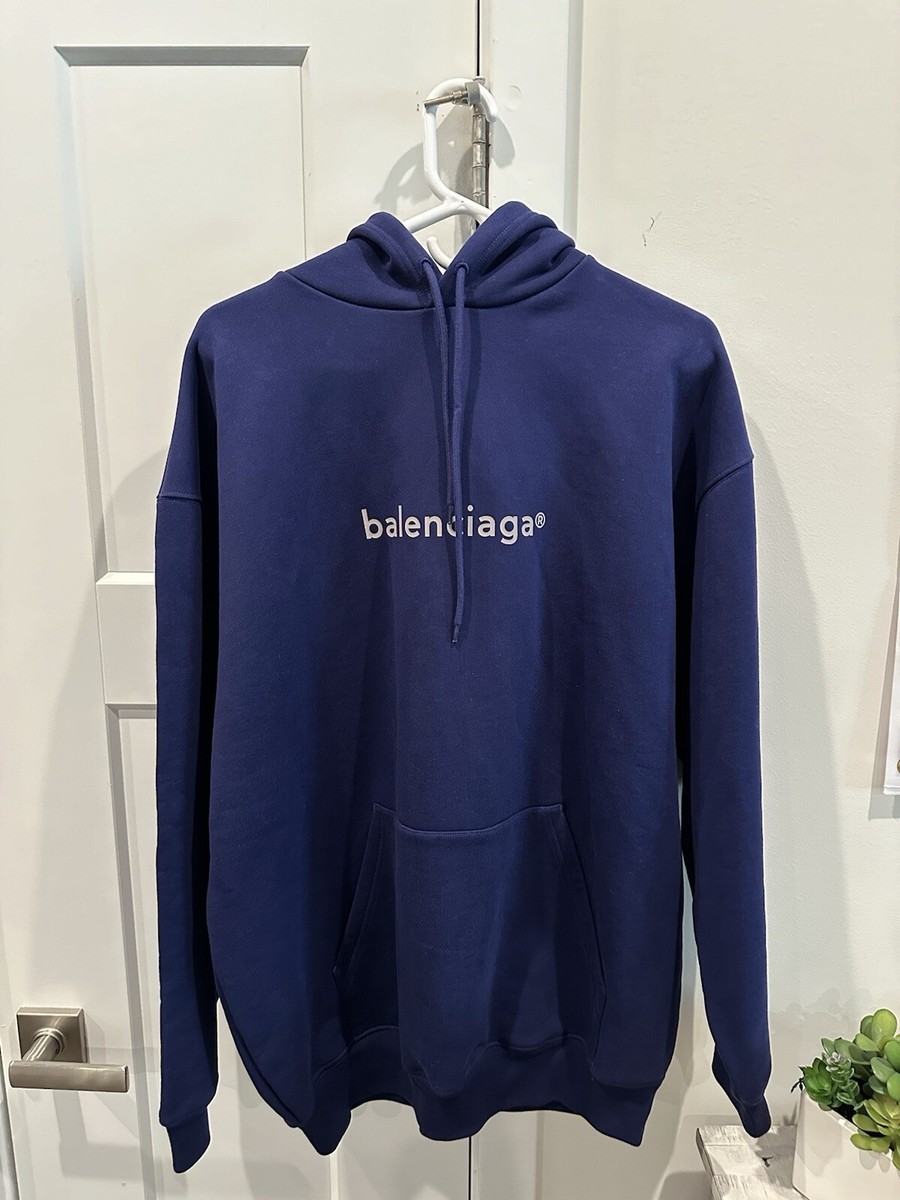Balenciaga Copyright Logo Hoodie NEW Marine Pacific Blue Balenciaga Copyright Logo Hoodie NEW Marine Pacific Blue
