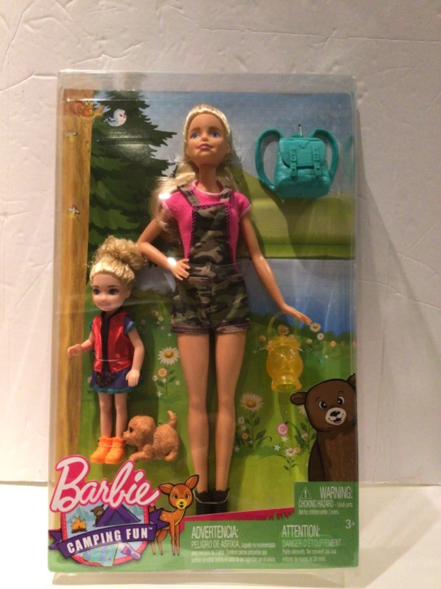 BARBIE CAMPING FUN 2017 BARBIE AND CHELSEA DOLL FNY48 VERY HARD TO