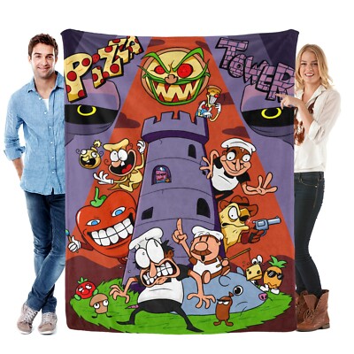 Pizza Tower Decke Tagesdecke Kuscheldecke Kinderbettwäsche für Bett