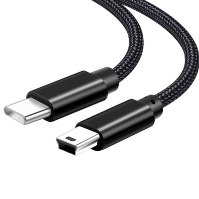 Type-C to Mini USB Charging Cable Data Transfer Wire Line for Reliable Use Black
