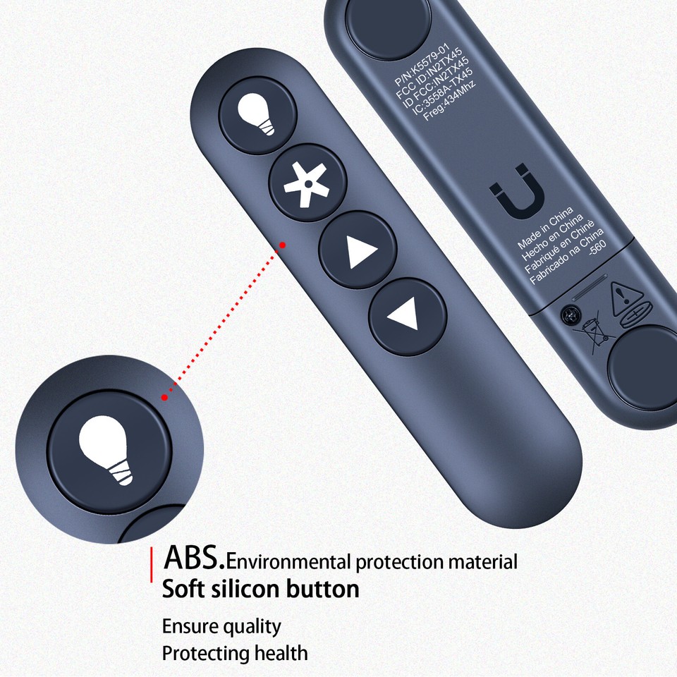 For Hunter Fan Replacement Handheld Ceiling Fan Remote Control - Black ...