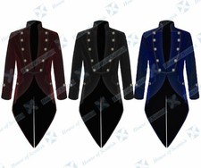 MEN'S VLADIMIR TUXEDO STEAMPUNK GOTHIC VELVET TAILCOAT JACKET HALLOWEEN COSTUME