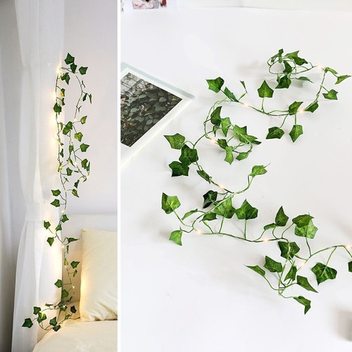 20m Artificial Ivy Vines Garland Fake Plants with 200LED Fairy String Lights - Picture 10 of 14