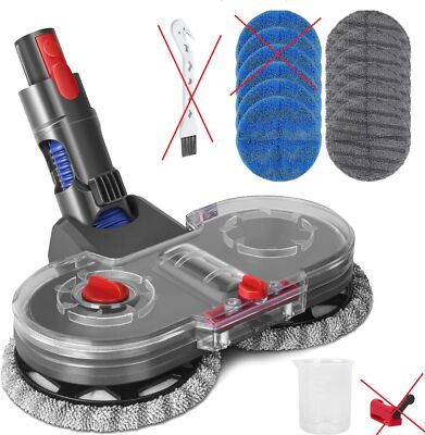 Elektrischer Moppkopf für Dyson V7-V15 mit Wassertank, 12 Mopps, grau