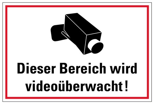 Videoüberwachung Aufkleber – PVC-Vinyl, 300x200 Mm, Wetterfest Für Außenbereich