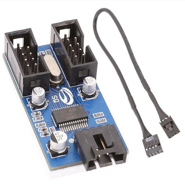 Motherboard USB 9Pin Header 1 to 2 Splitter Port Multiplier 30cm