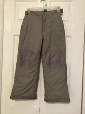 LL Bean Ski Snowboarding Pants Size 6X-7 Youth Outwear Nylon Snow Gray Insulated