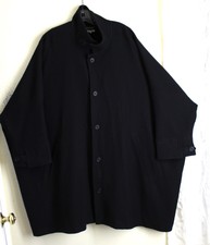 Eskandar 1 O/s 80"b 38"long Basketweave Waffle Coat Wool Cashmere Poncho Jacket