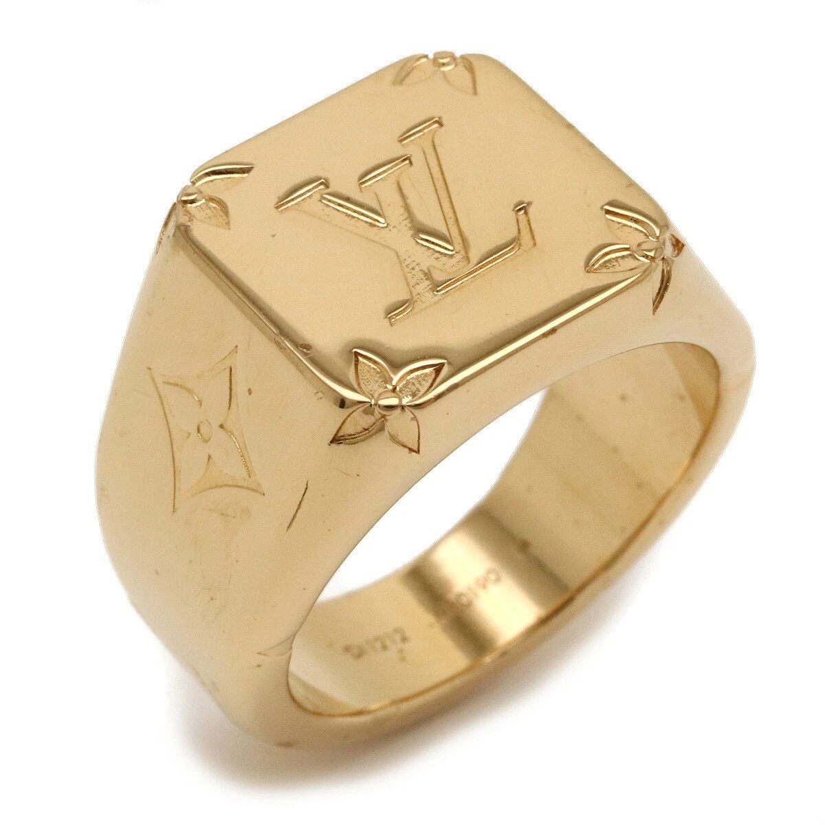 Louis Vuitton Monogram Signet Ring Gold